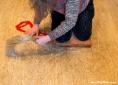 Fanning the flax on the floor | Natural Fibres